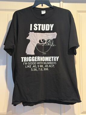 Port and Company Black "I Study Triggernometry" Graphic Tee